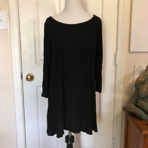 Free to Live Black 3/4 Sleeve Tunic Top (L)